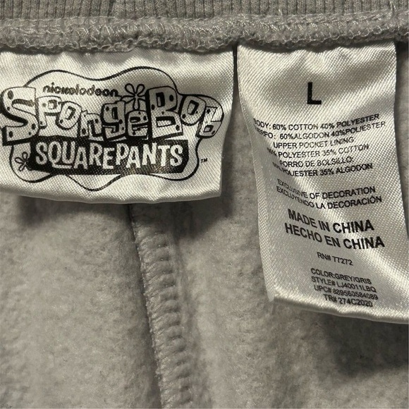 Nickelodeon SpongeBob "Best Day Ever" Lounge Pants Gray Unisex L - Picture 6 of 9